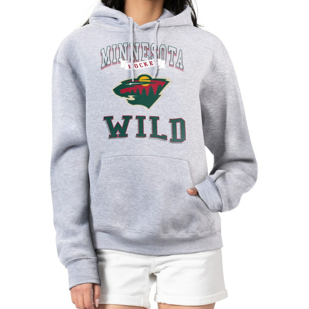 Minnesota Wild G-III 4Her by Carl Banks Women's Team Logo Tri-Blend Fleece Pullover Hoodie - Heather Gray | NHL sale