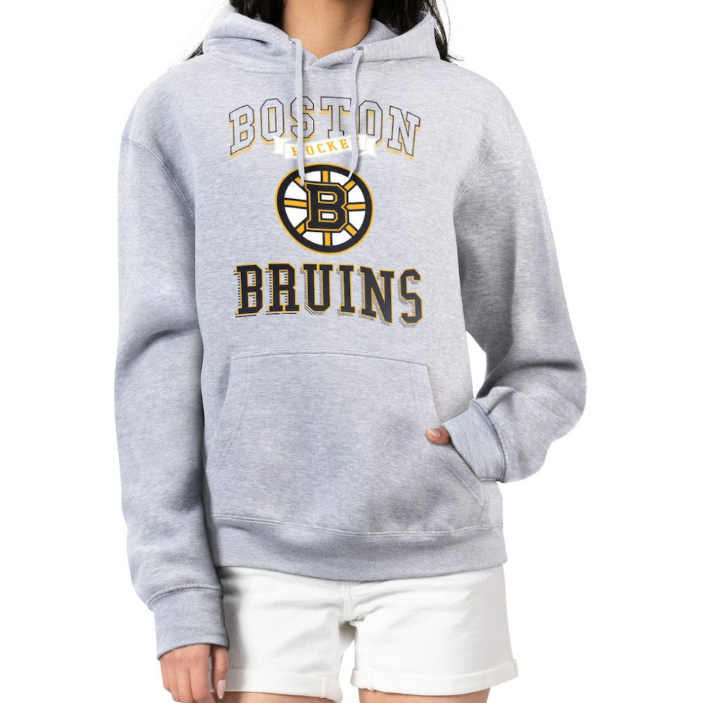 Boston Bruins G-III 4Her by Carl Banks Women's Team Logo Tri-Blend Fleece Pullover Hoodie - Heather Gray | NHL online
