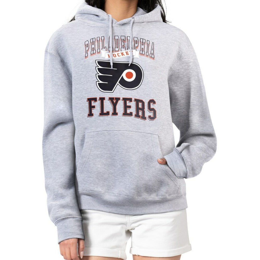 Philadelphia Flyers G-III 4Her by Carl Banks Women's Team Logo Tri-Blend Fleece Pullover Hoodie - Heather Gray | NHL discount