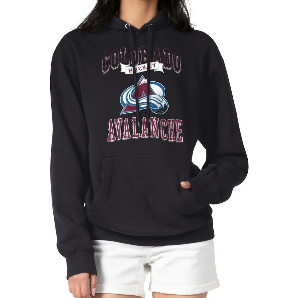 Colorado Avalanche G-III 4Her by Carl Banks Women's Team Logo Tri-Blend Fleece Pullover Hoodie - Black | NHL Lifestyle