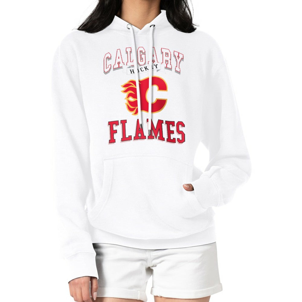 Calgary Flames G-III 4Her by Carl Banks Women's Team Logo Tri-Blend Fleece Pullover Hoodie - White | NHL discount