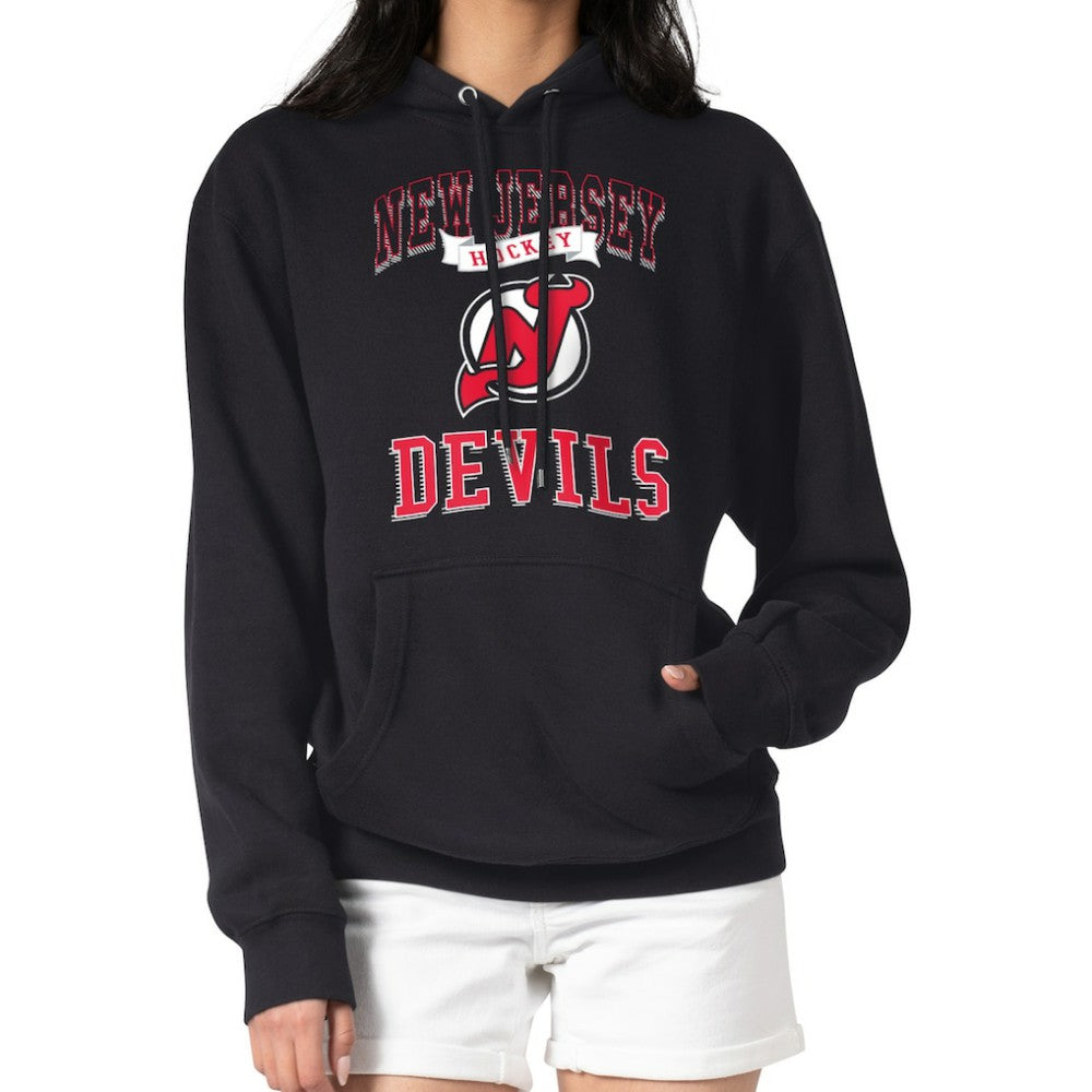 New Jersey Devils G-III 4Her by Carl Banks Women's Team Logo Tri-Blend Fleece Pullover Hoodie - Black | NHL on sale