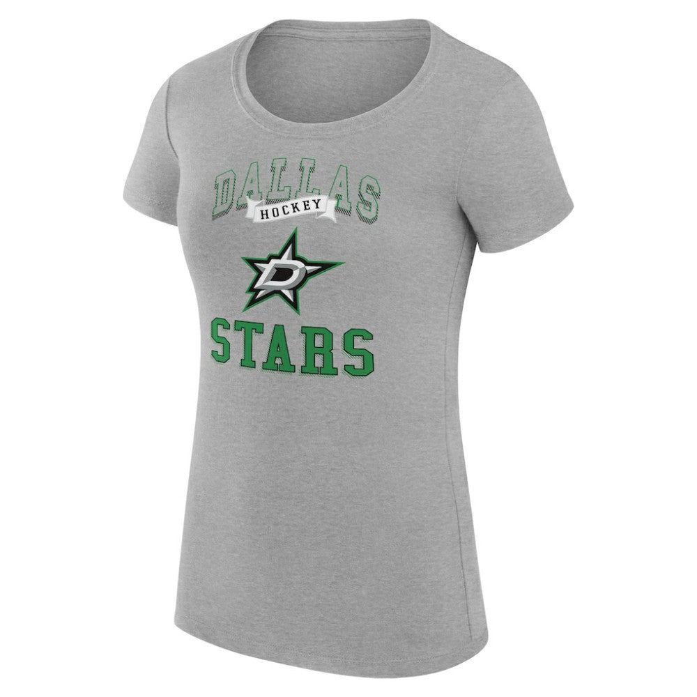 Dallas Stars G-III 4Her by Carl Banks Women's Super-Slim Fit Lightweight Team Logo Graphic T-Shirt - Heather Gray | NHL Lifestyle