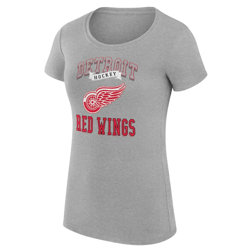 Detroit Red Wings G-III 4Her by Carl Banks Women's Super-Slim Fit Lightweight Team Logo Graphic T-Shirt - Heather Gray | NHL Lifestyle