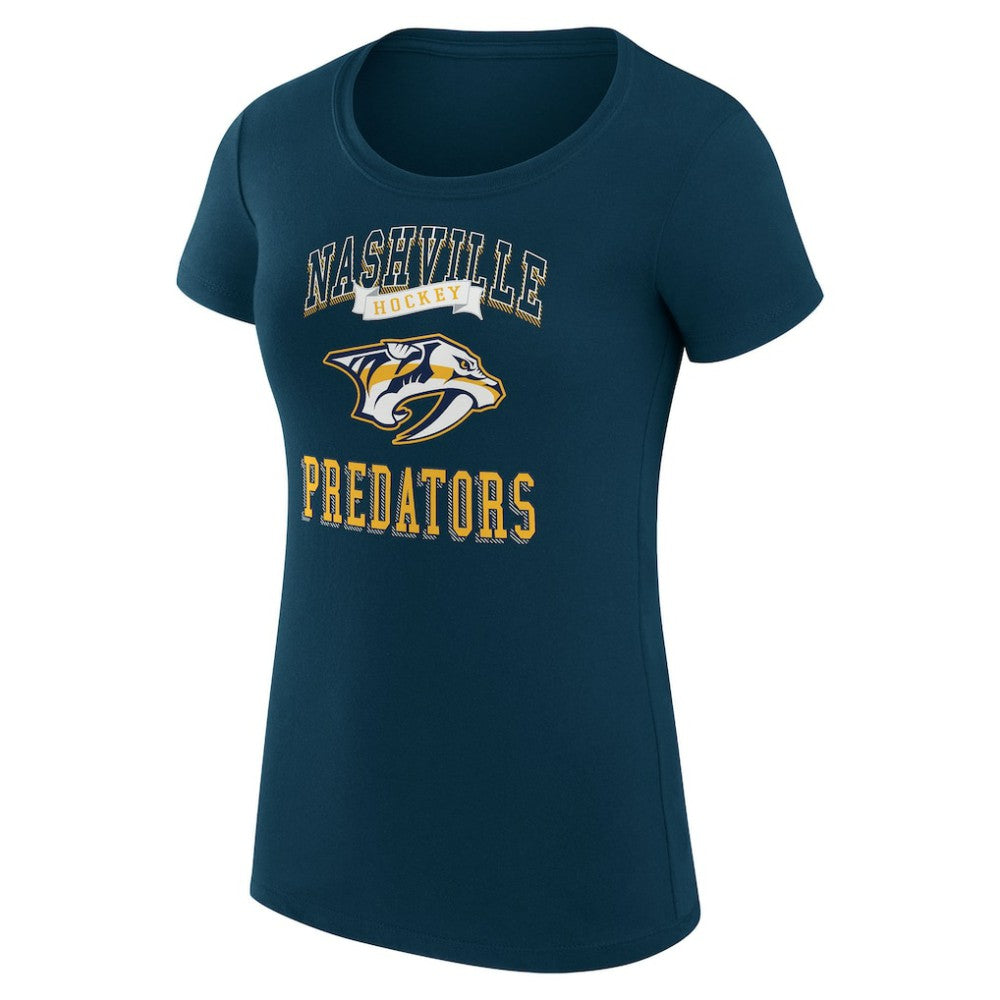 Nashville Predators G-III 4Her by Carl Banks Women's Super-Slim Fit Lightweight Team Logo Graphic T-Shirt - Navy | NHL Lifestyle