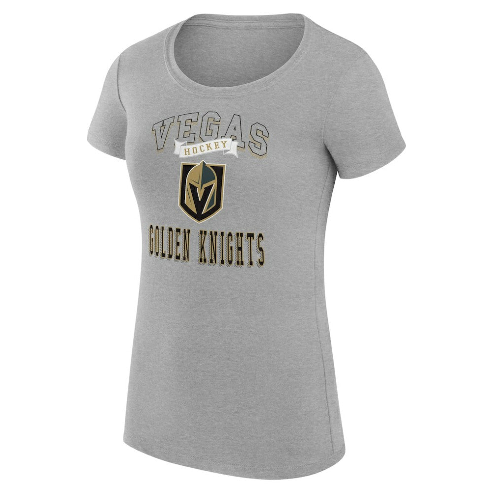Vegas Golden Knights G-III 4Her by Carl Banks Women's Super-Slim Fit Lightweight Team Logo Graphic T-Shirt - Heather Gray | NHL Clearance