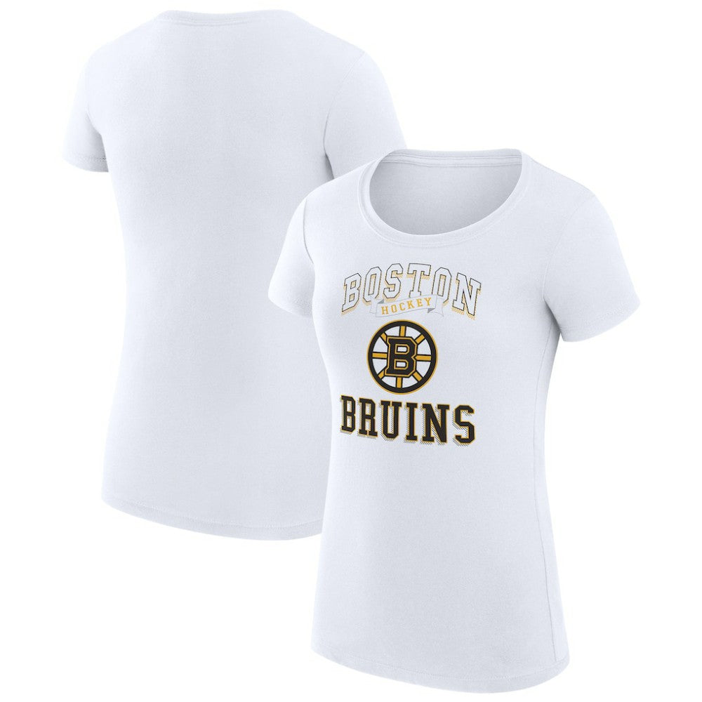 Boston Bruins G-III 4Her by Carl Banks Women's Super-Slim Fit Lightweight Team Logo Graphic T-Shirt - White | NHL Clearance