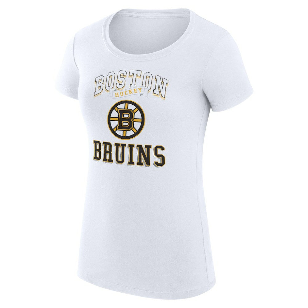 Boston Bruins G-III 4Her by Carl Banks Women's Super-Slim Fit Lightweight Team Logo Graphic T-Shirt - White | NHL Clearance