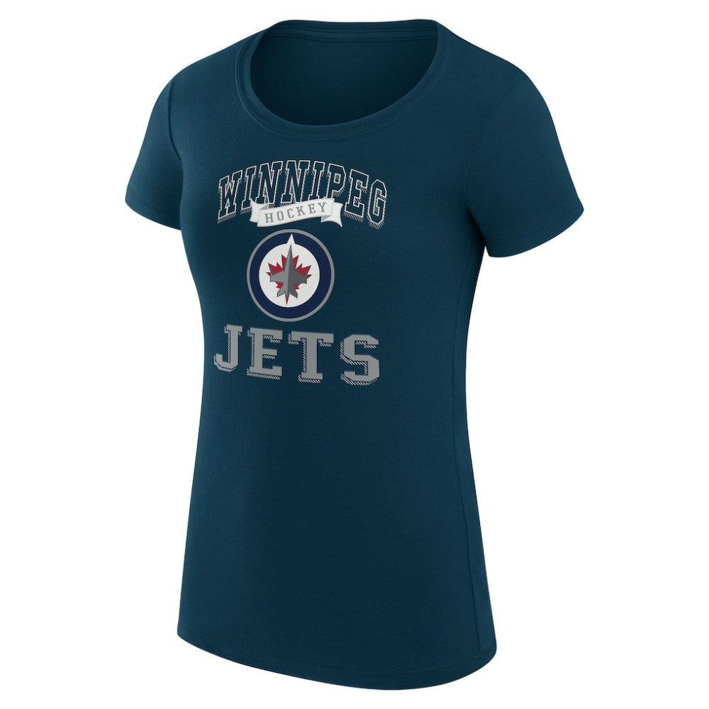 Winnipeg Jets G-III 4Her by Carl Banks Women's Super-Slim Fit Lightweight Team Logo Graphic T-Shirt - Navy | NHL online