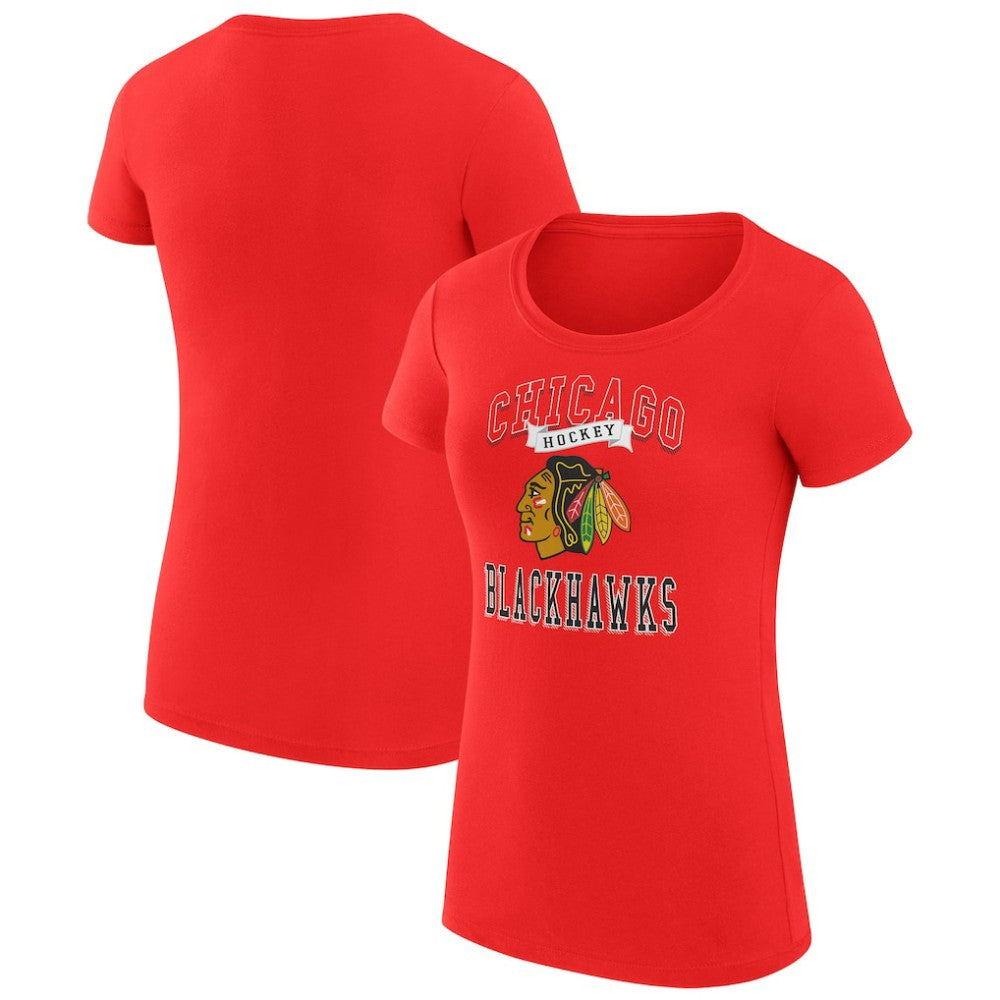 Chicago Blackhawks G-III 4Her by Carl Banks Women's Super-Slim Fit Lightweight Team Logo Graphic T-Shirt - Red | NHL Lifestyle