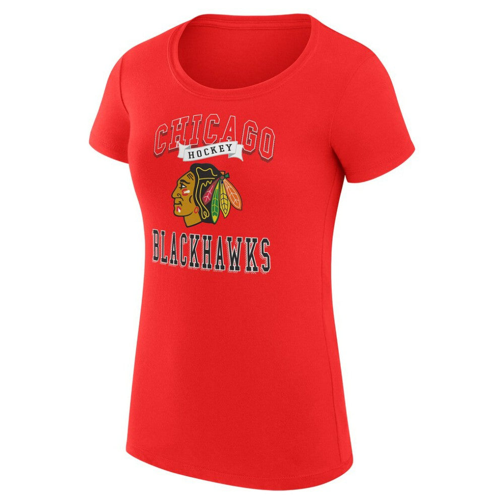 Chicago Blackhawks G-III 4Her by Carl Banks Women's Super-Slim Fit Lightweight Team Logo Graphic T-Shirt - Red | NHL Lifestyle