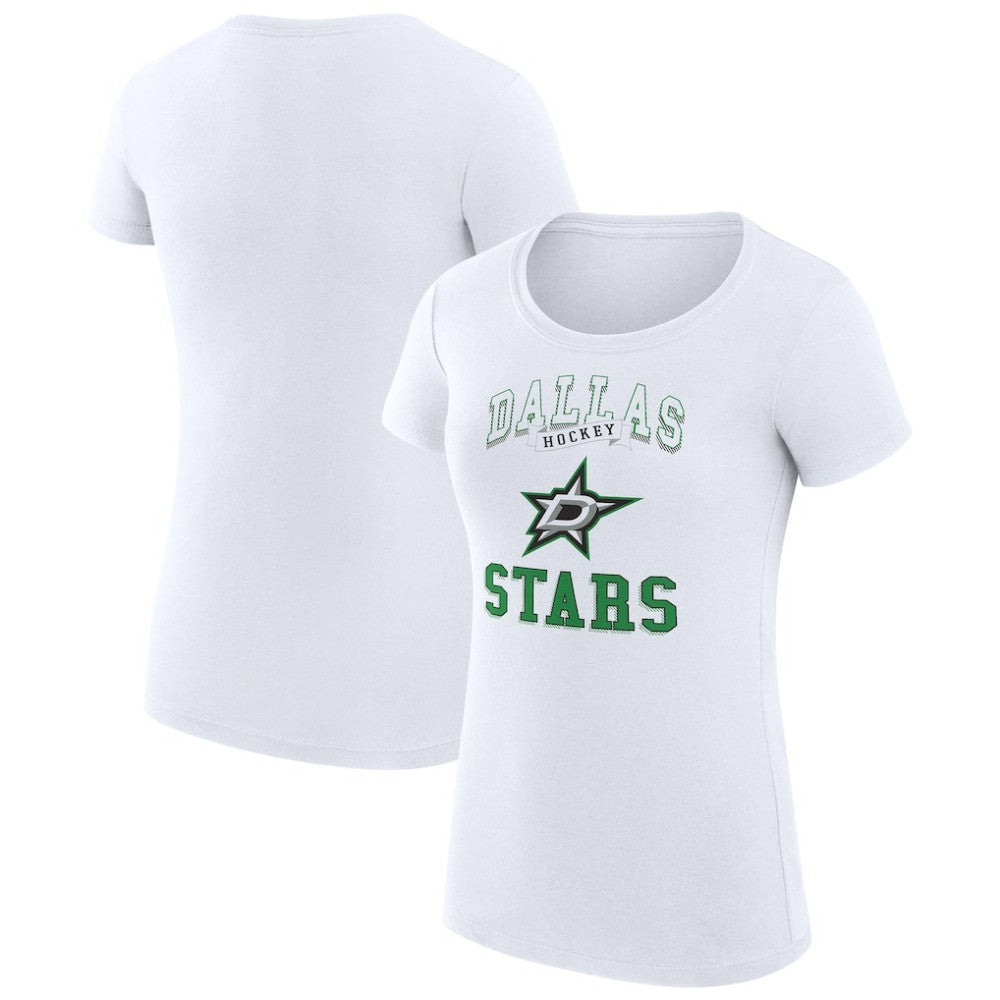 Dallas Stars G-III 4Her by Carl Banks Women's Super-Slim Fit Lightweight Team Logo Graphic T-Shirt - White | NHL Clearance