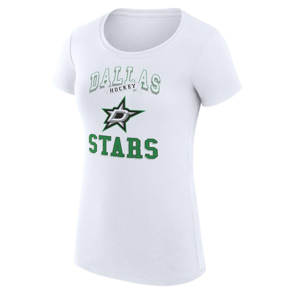 Dallas Stars G-III 4Her by Carl Banks Women's Super-Slim Fit Lightweight Team Logo Graphic T-Shirt - White | NHL Clearance