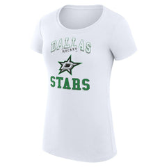 Dallas Stars G-III 4Her by Carl Banks Women's Super-Slim Fit Lightweight Team Logo Graphic T-Shirt - White | NHL Clearance