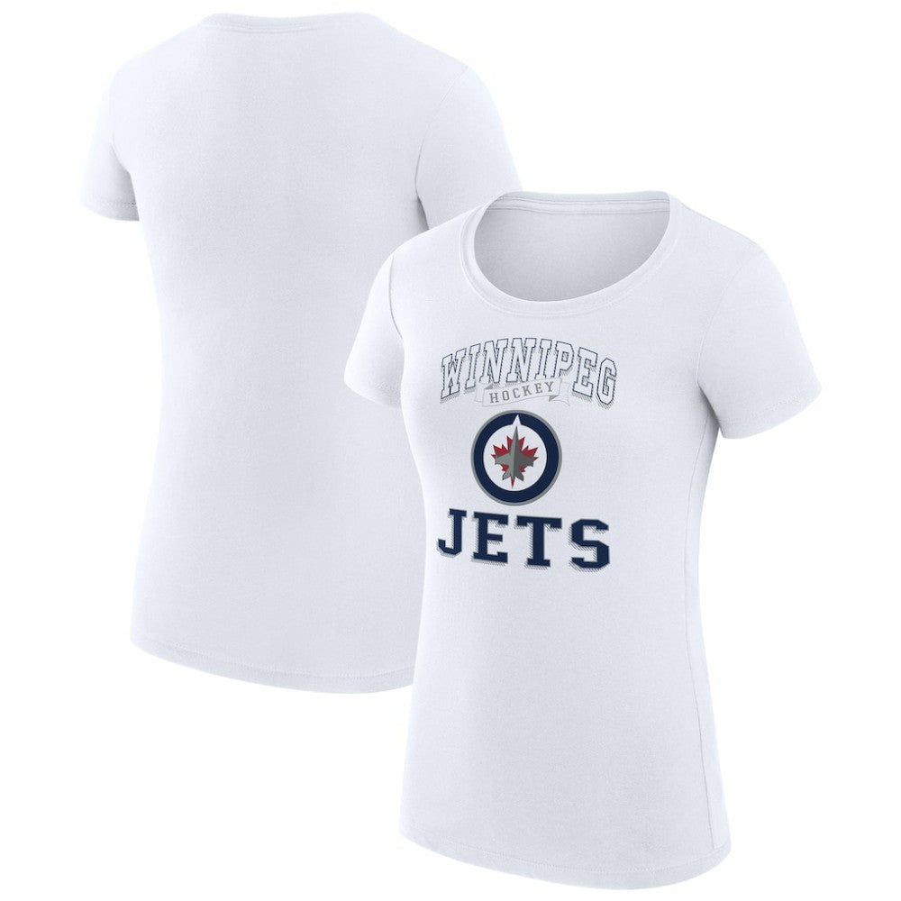 Winnipeg Jets G-III 4Her by Carl Banks Women's Super-Slim Fit Lightweight Team Logo Graphic T-Shirt - White | NHL Lifestyle