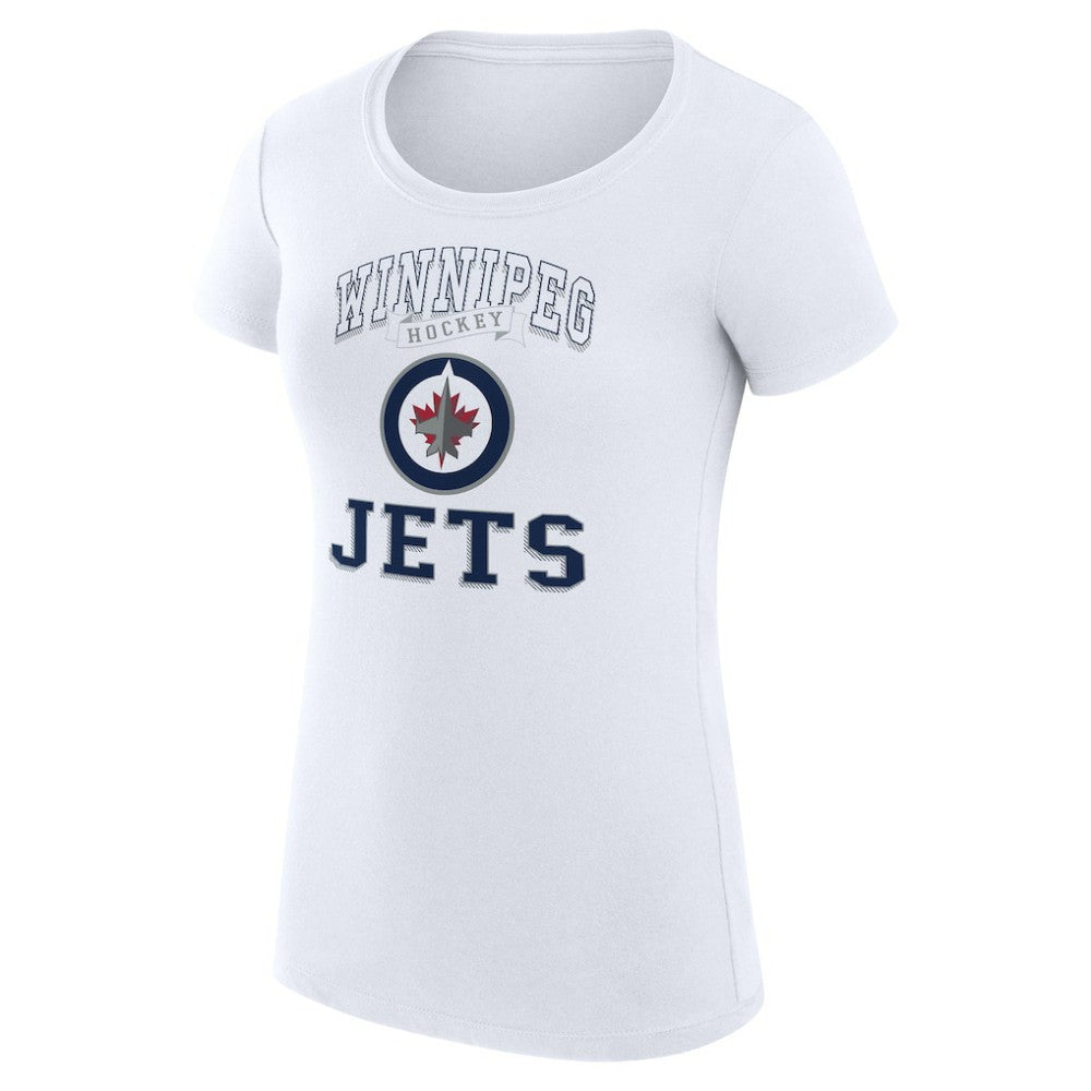 Winnipeg Jets G-III 4Her by Carl Banks Women's Super-Slim Fit Lightweight Team Logo Graphic T-Shirt - White | NHL Lifestyle