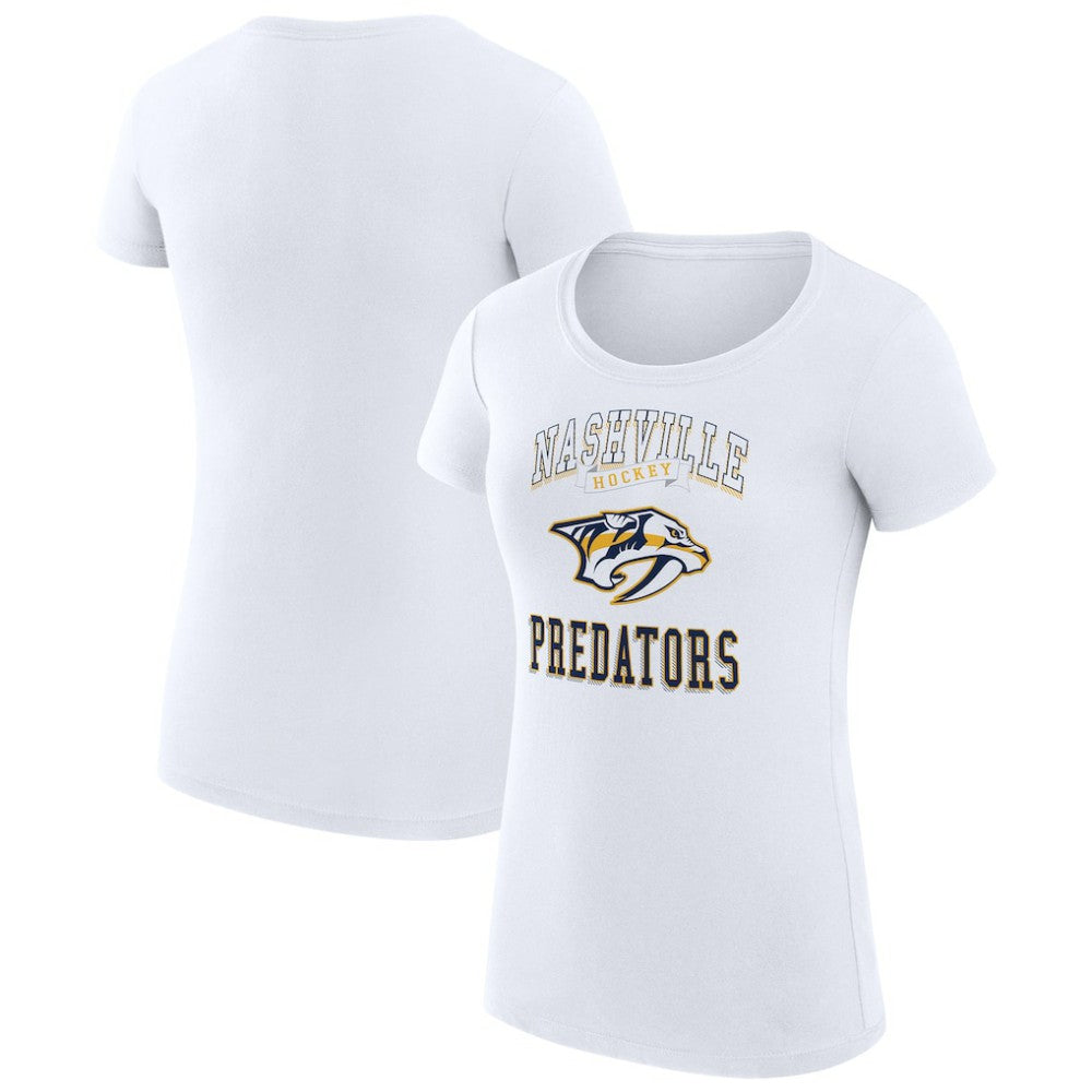 Nashville Predators G-III 4Her by Carl Banks Women's Super-Slim Fit Lightweight Team Logo Graphic T-Shirt - White | NHL on sale