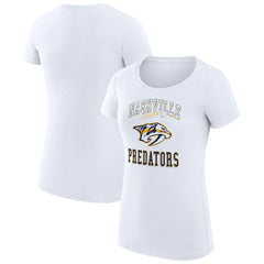 Nashville Predators G-III 4Her by Carl Banks Women's Super-Slim Fit Lightweight Team Logo Graphic T-Shirt - White | NHL on sale