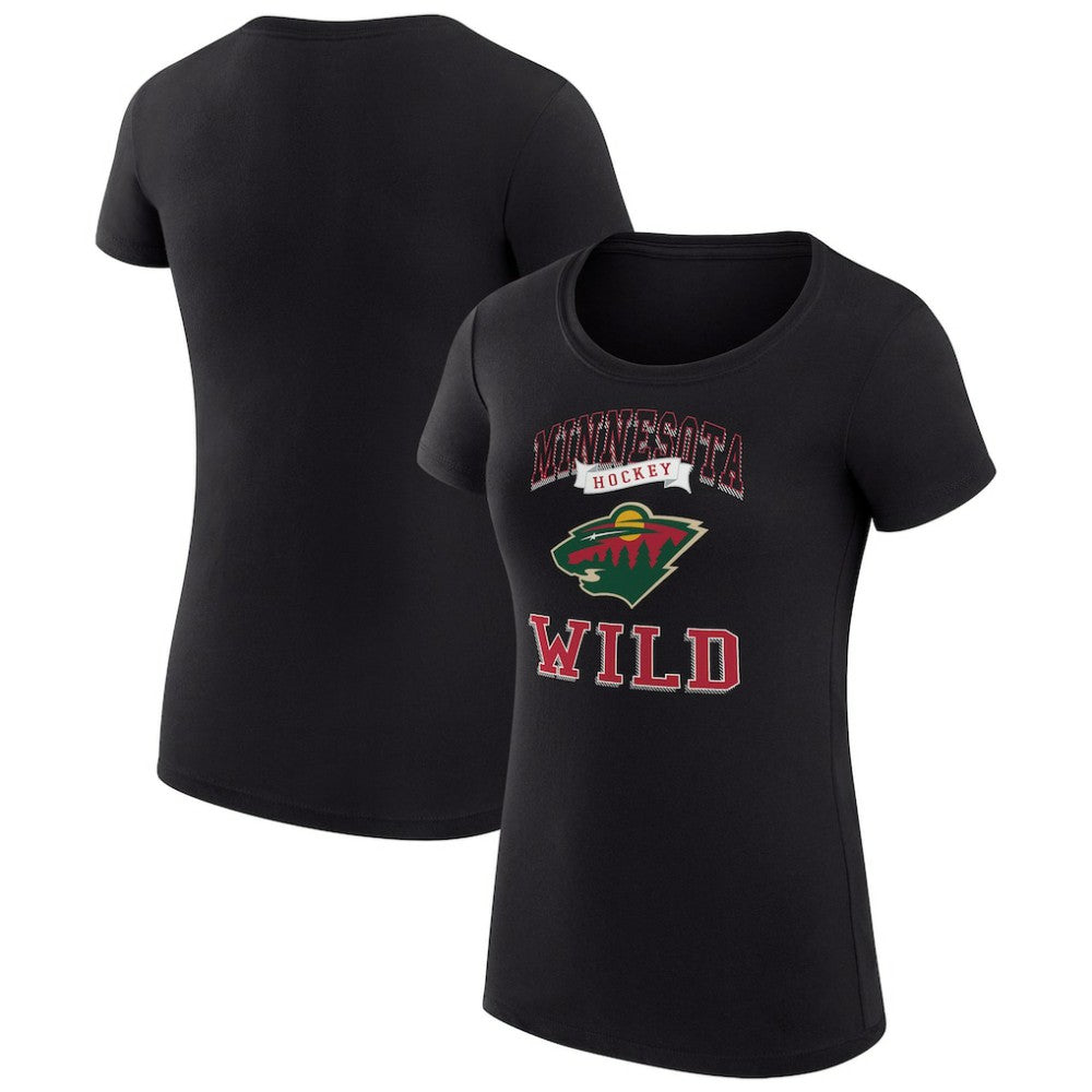 Minnesota Wild G-III 4Her by Carl Banks Women's Super-Slim Fit Lightweight Team Logo Graphic T-Shirt - Black | NHL near me