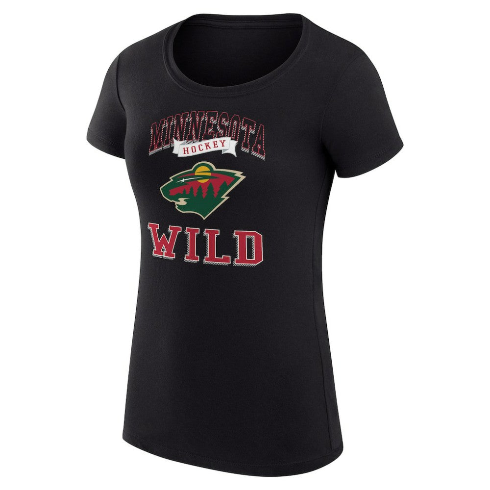 Minnesota Wild G-III 4Her by Carl Banks Women's Super-Slim Fit Lightweight Team Logo Graphic T-Shirt - Black | NHL near me