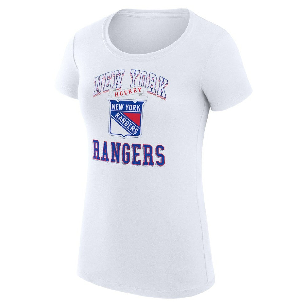 New York Rangers G-III 4Her by Carl Banks Women's Super-Slim Fit Lightweight Team Logo Graphic T-Shirt - White | NHL Clearance
