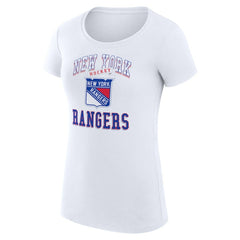 New York Rangers G-III 4Her by Carl Banks Women's Super-Slim Fit Lightweight Team Logo Graphic T-Shirt - White | NHL Clearance