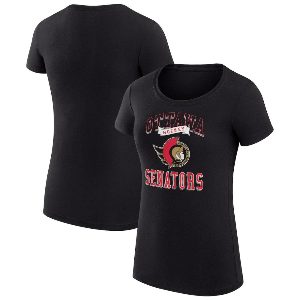 Ottawa Senators G-III 4Her by Carl Banks Women's Super-Slim Fit Lightweight Team Logo Graphic T-Shirt - Black | NHL Clearance