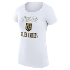 Vegas Golden Knights G-III 4Her by Carl Banks Women's Super-Slim Fit Lightweight Team Logo Graphic T-Shirt - White | NHL Lifestyle