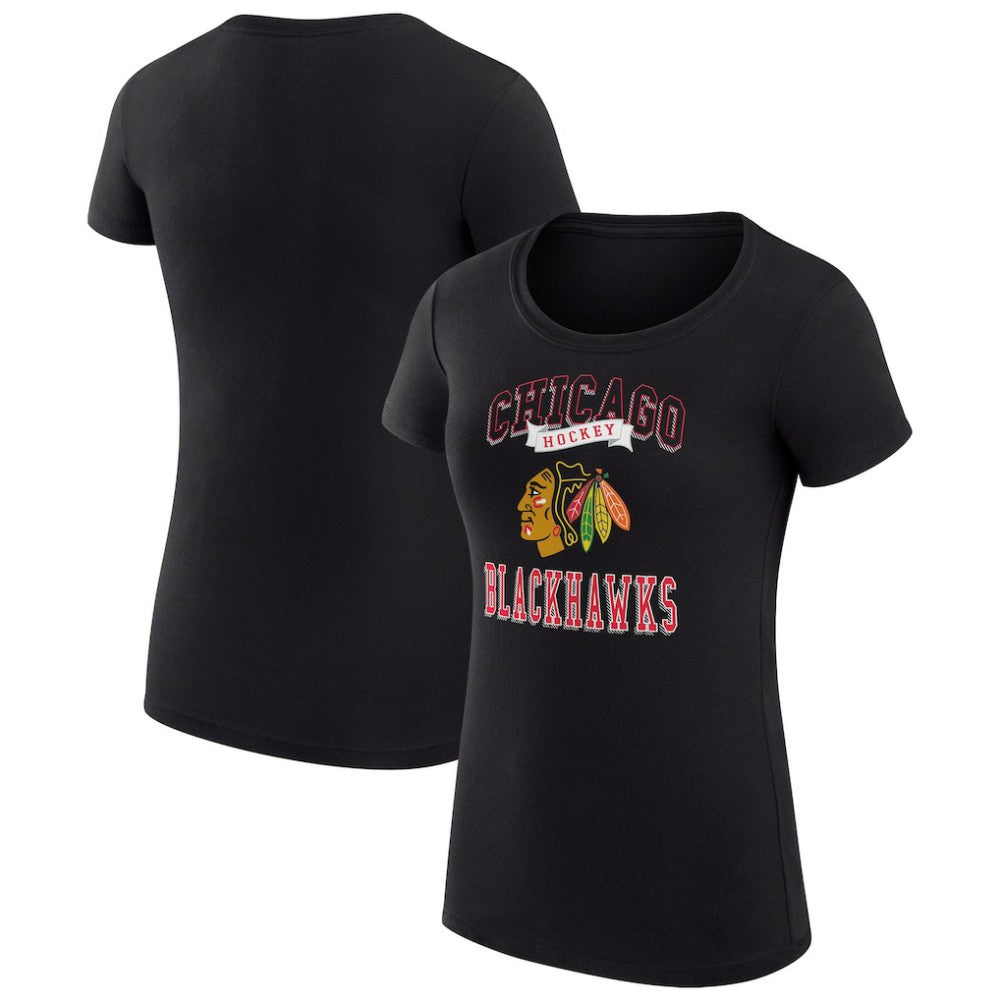Chicago Blackhawks G-III 4Her by Carl Banks Women's Super-Slim Fit Lightweight Team Logo Graphic T-Shirt - Black | NHL near me
