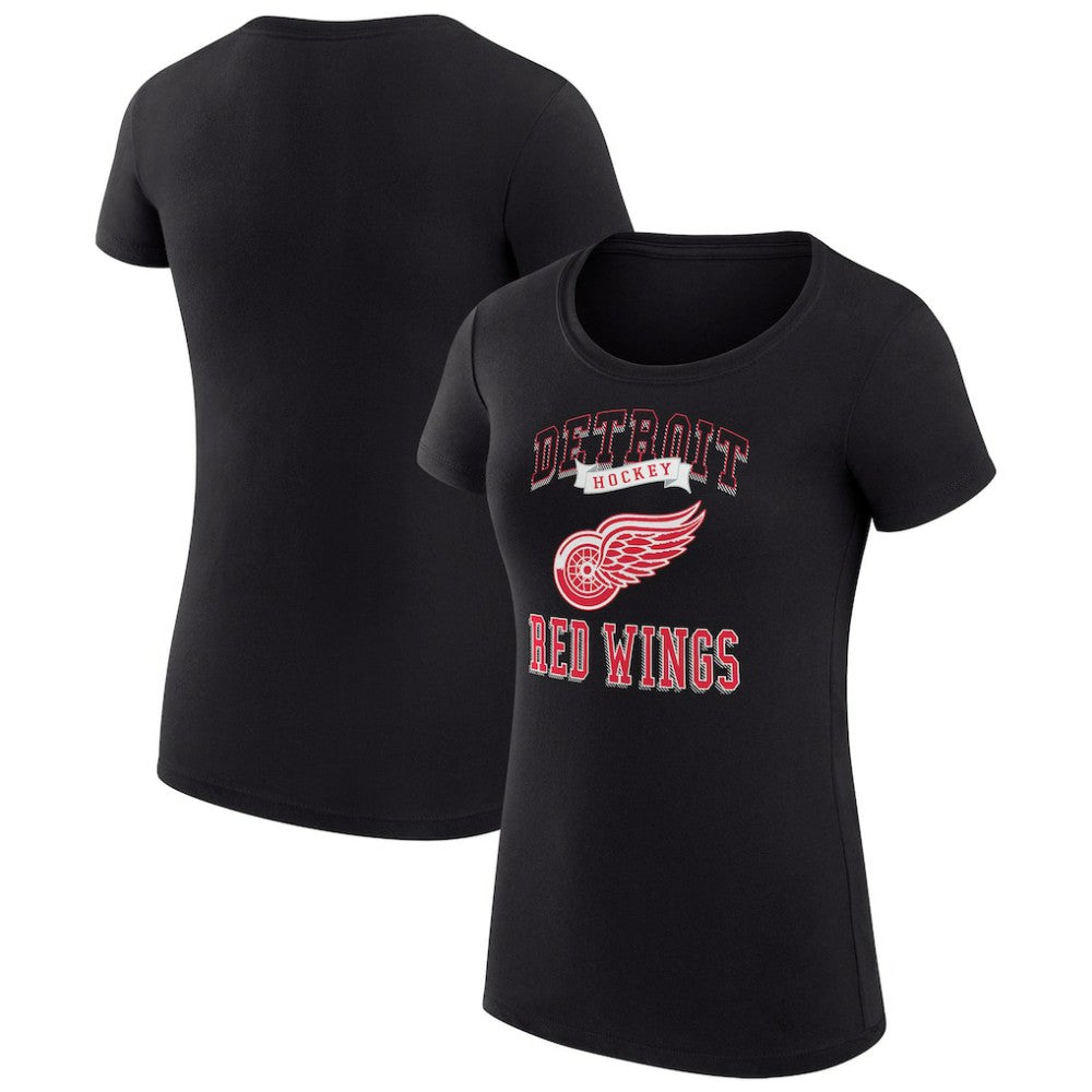 Detroit Red Wings G-III 4Her by Carl Banks Women's Super-Slim Fit Lightweight Team Logo Graphic T-Shirt - Black | NHL Lifestyle