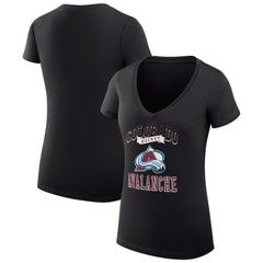 Colorado Avalanche G-III 4Her by Carl Banks Women's Super-Slim Fit Lightweight Team Logo Graphic V-Neck T-Shirt - Black | NHL online