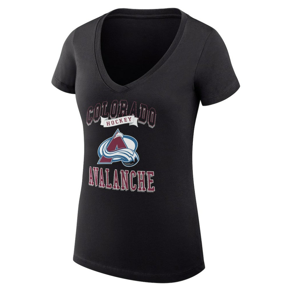 Colorado Avalanche G-III 4Her by Carl Banks Women's Super-Slim Fit Lightweight Team Logo Graphic V-Neck T-Shirt - Black | NHL online
