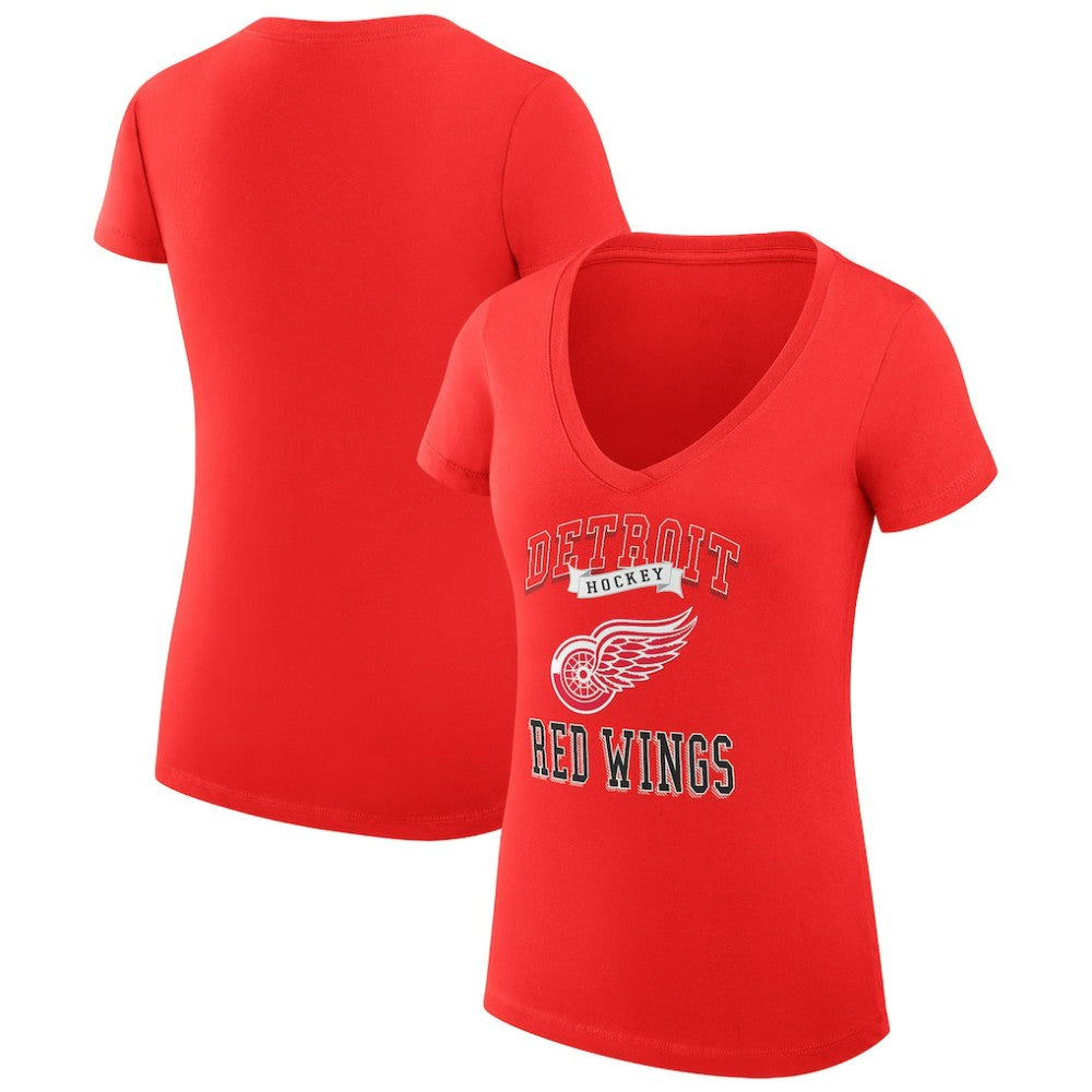 Detroit Red Wings G-III 4Her by Carl Banks Women's Super-Slim Fit Lightweight Team Logo Graphic V-Neck T-Shirt - Red | NHL discount