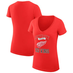 Detroit Red Wings G-III 4Her by Carl Banks Women's Super-Slim Fit Lightweight Team Logo Graphic V-Neck T-Shirt - Red | NHL discount