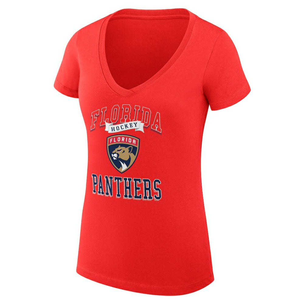 Florida Panthers G-III 4Her by Carl Banks Women's Super-Slim Fit Lightweight Team Logo Graphic V-Neck T-Shirt - Red | NHL discount