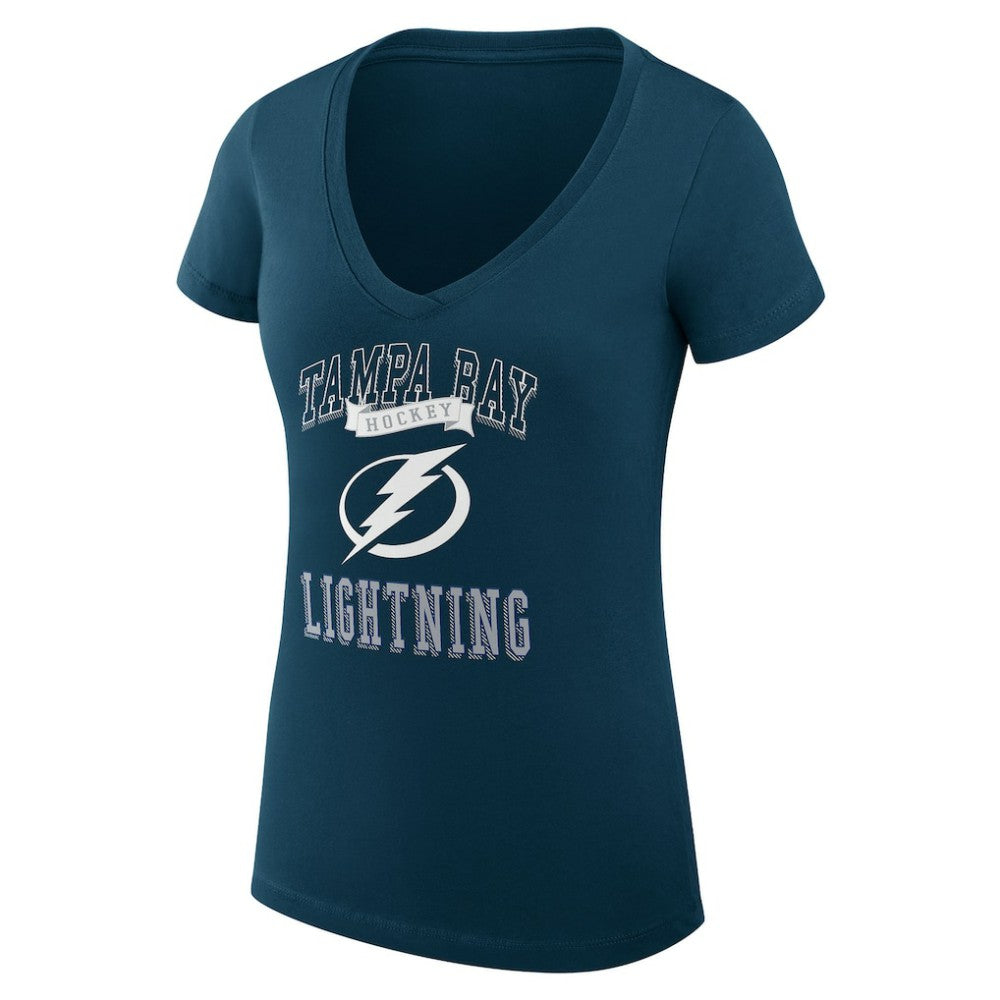 Tampa Bay Lightning G-III 4Her by Carl Banks Women's Super-Slim Fit Lightweight Team Logo Graphic V-Neck T-Shirt - Navy | NHL sale