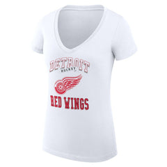 Detroit Red Wings G-III 4Her by Carl Banks Women's Super-Slim Fit Lightweight Team Logo Graphic V-Neck T-Shirt - White | NHL discount