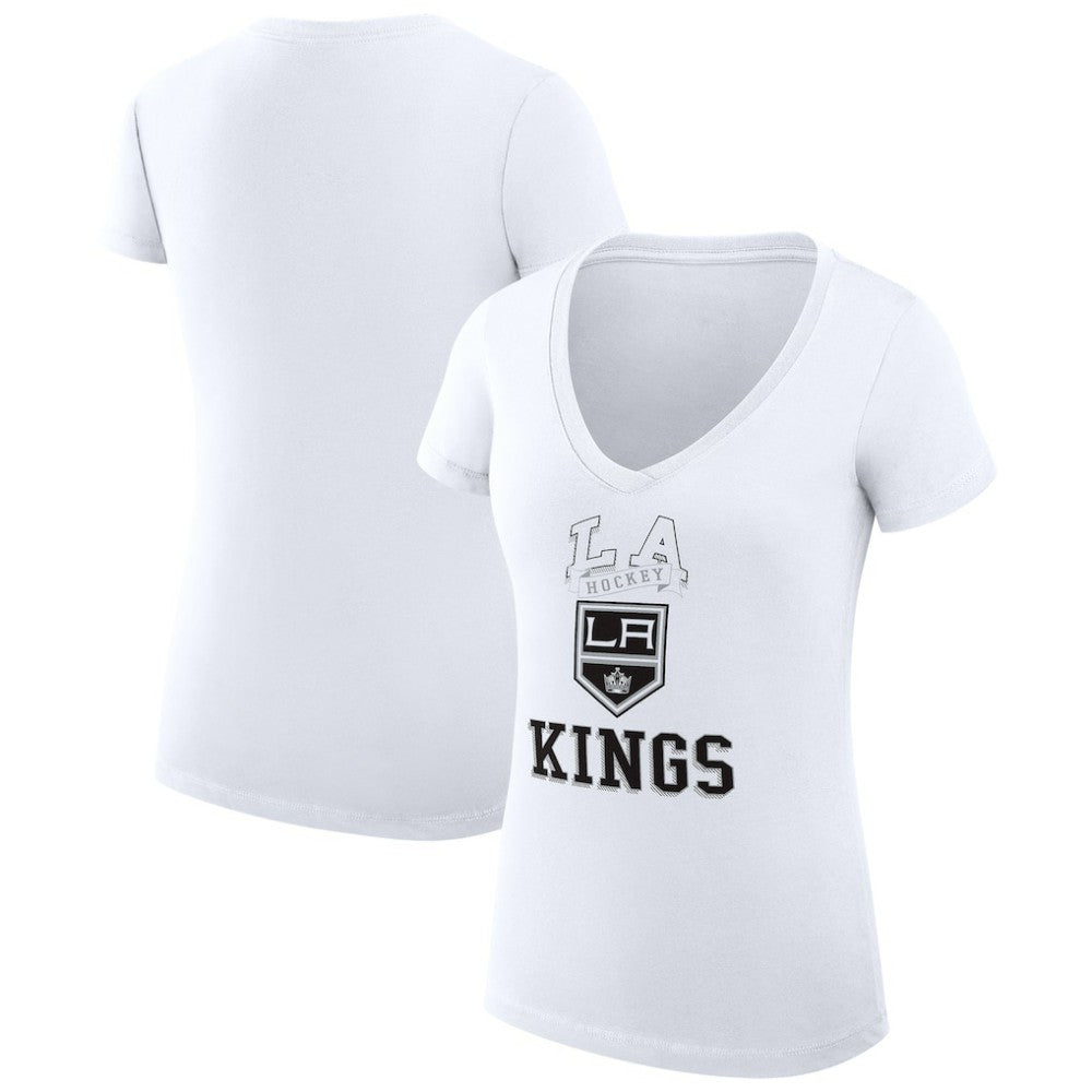 Los Angeles Kings G-III 4Her by Carl Banks Women's Super-Slim Fit Lightweight Team Logo Graphic V-Neck T-Shirt - White | NHL online