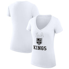Los Angeles Kings G-III 4Her by Carl Banks Women's Super-Slim Fit Lightweight Team Logo Graphic V-Neck T-Shirt - White | NHL online