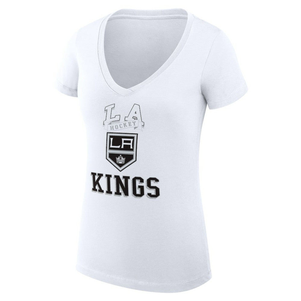 Los Angeles Kings G-III 4Her by Carl Banks Women's Super-Slim Fit Lightweight Team Logo Graphic V-Neck T-Shirt - White | NHL online