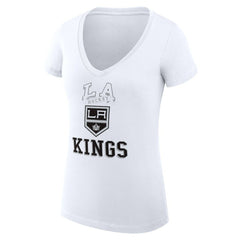 Los Angeles Kings G-III 4Her by Carl Banks Women's Super-Slim Fit Lightweight Team Logo Graphic V-Neck T-Shirt - White | NHL online