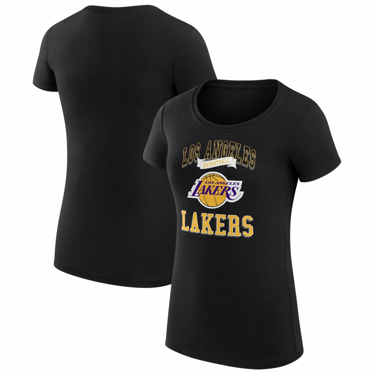 Los Angeles Lakers G-III 4Her by Carl Banks Women's Super-Slim Fit Lightweight Team Logo T-Shirt Black