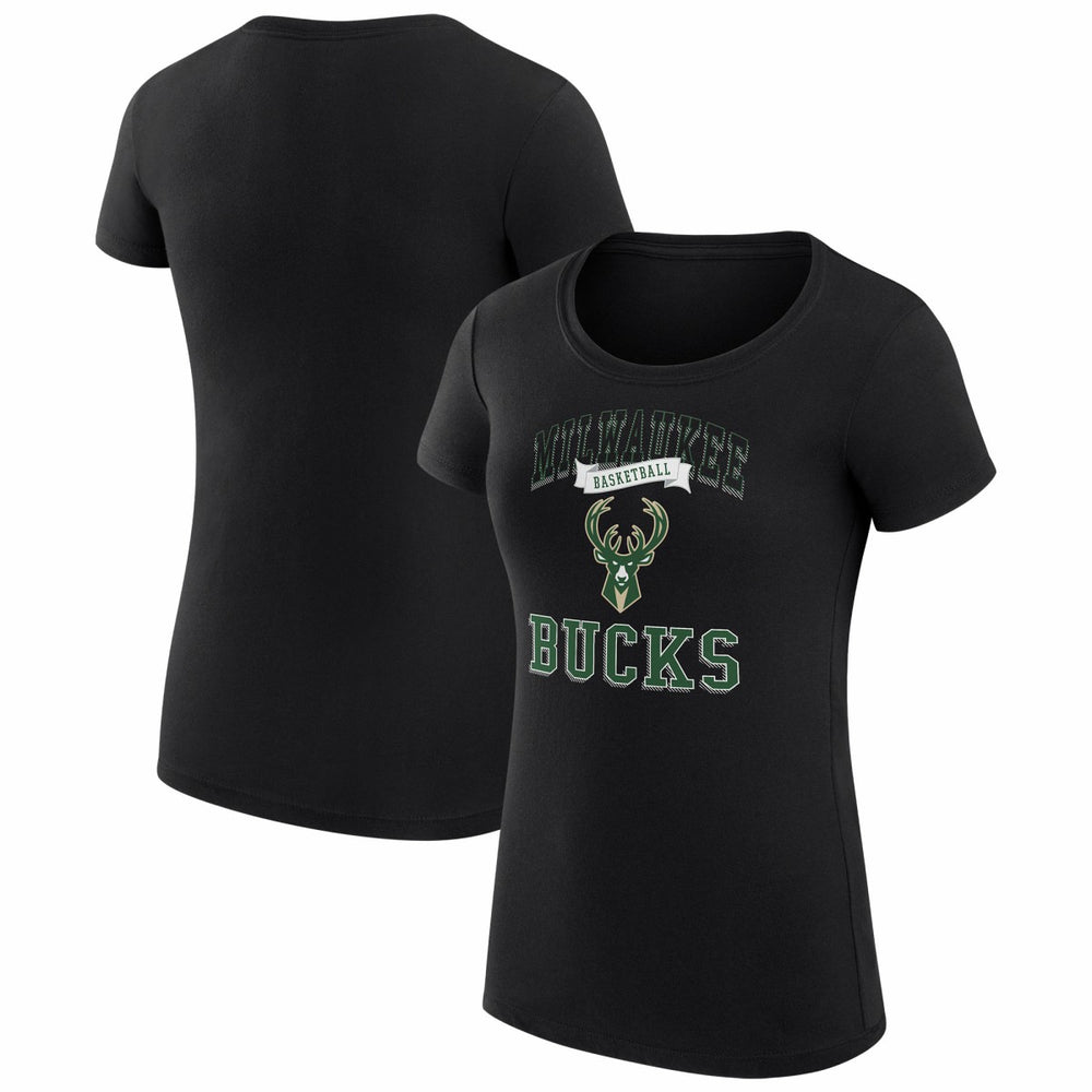 Milwaukee Bucks G-III 4Her by Carl Banks Women's Super-Slim Fit Lightweight Team Logo T-Shirt Black