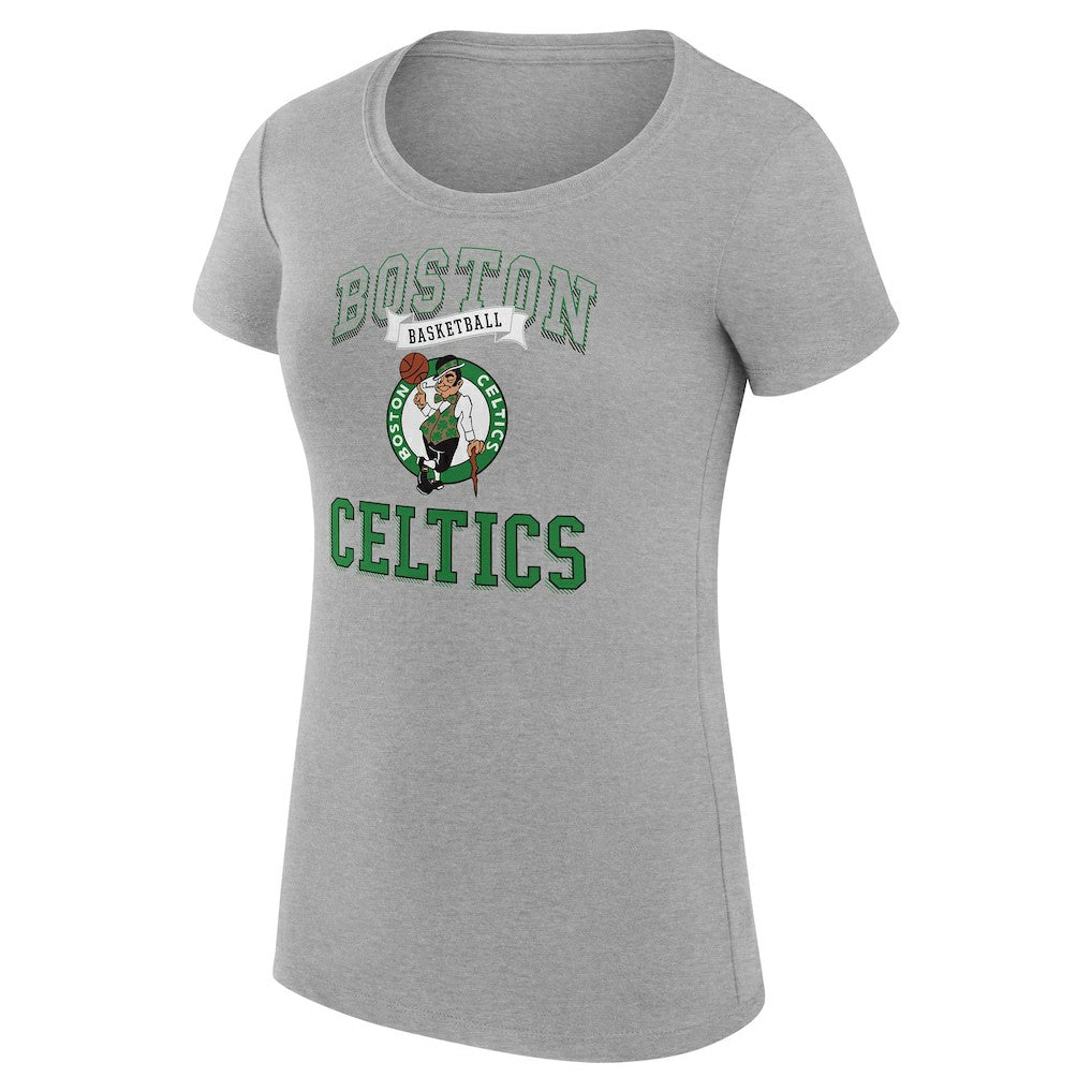 Boston Celtics G-III 4Her by Carl Banks Women's Super-Slim Fit Lightweight Team Logo T-Shirt Heather Gray