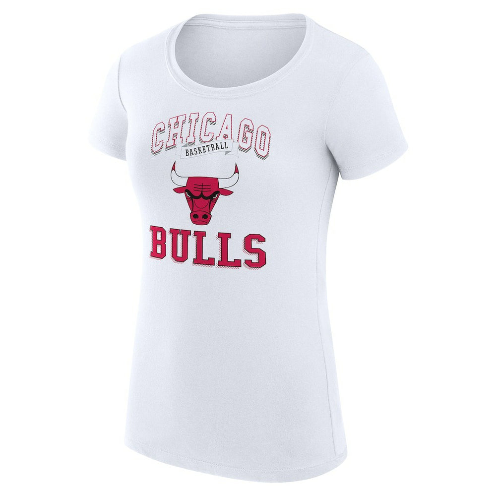 Chicago Bulls G-III 4Her by Carl Banks Women's Super-Slim Fit Lightweight Team Logo T-Shirt White