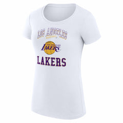 Los Angeles Lakers G-III 4Her by Carl Banks Women's Super-Slim Fit Lightweight Team Logo T-Shirt White