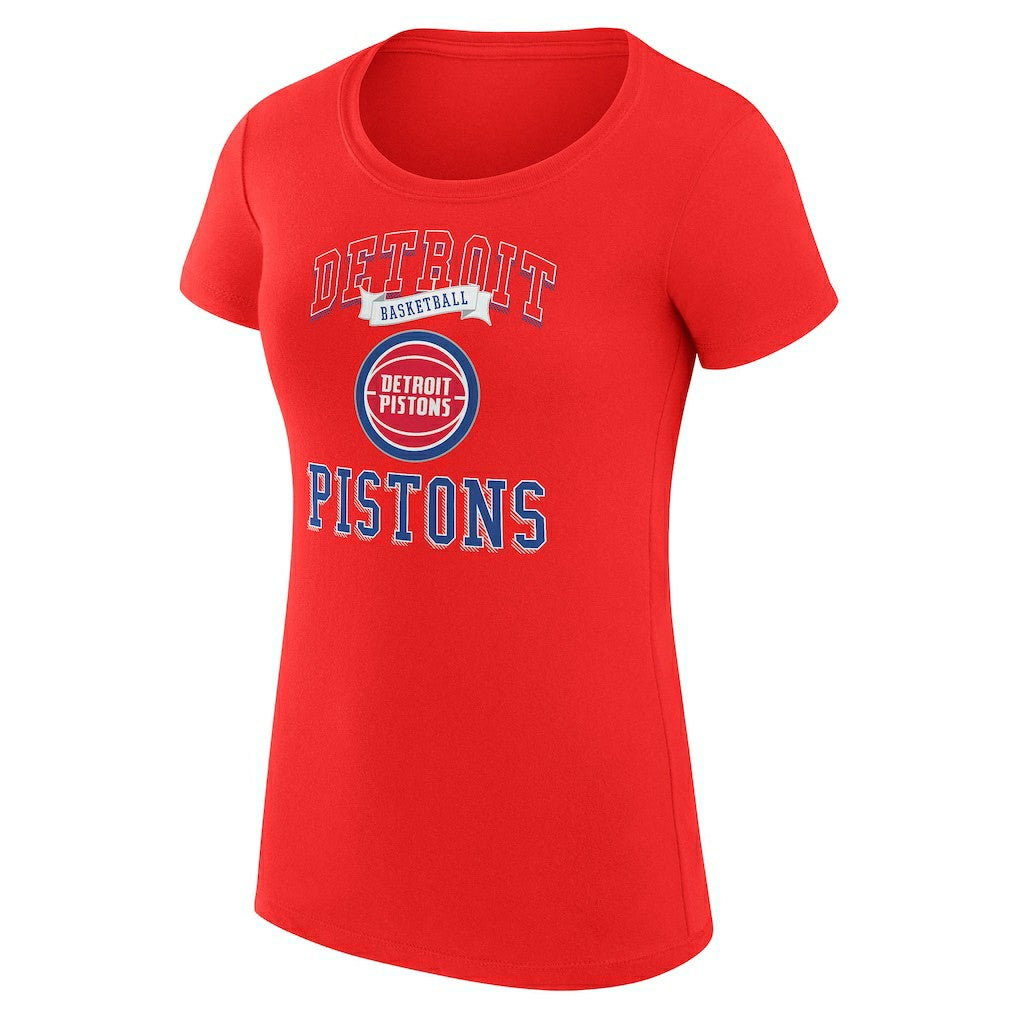 Detroit Pistons G-III 4Her by Carl Banks Women's Super-Slim Fit Lightweight Team Logo T-Shirt Red