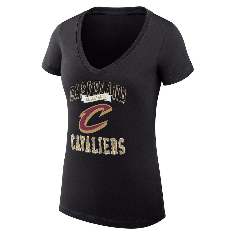 Cleveland Cavaliers G-III 4Her by Carl Banks Women's Super-Slim Fit Lightweight Team Logo V-Neck T-Shirt Black