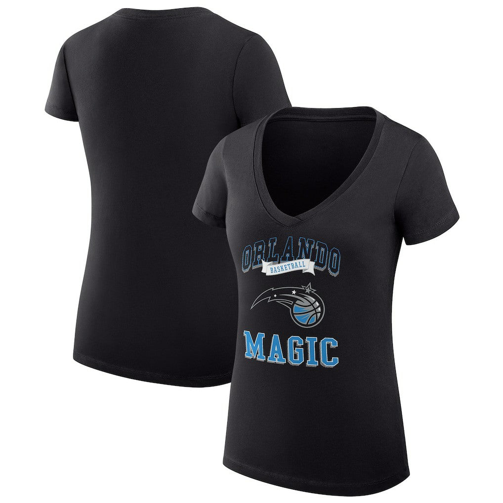 Orlando Magic G-III 4Her by Carl Banks Women's Super-Slim Fit Lightweight Team Logo V-Neck T-Shirt Black