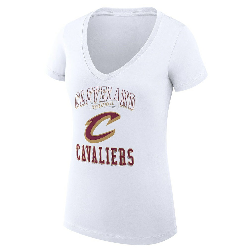 Cleveland Cavaliers G-III 4Her by Carl Banks Women's Super-Slim Fit Lightweight Team Logo V-Neck T-Shirt White